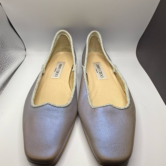 Jimmy Choo Metallic Silver Flats - Picture 1 of 10
